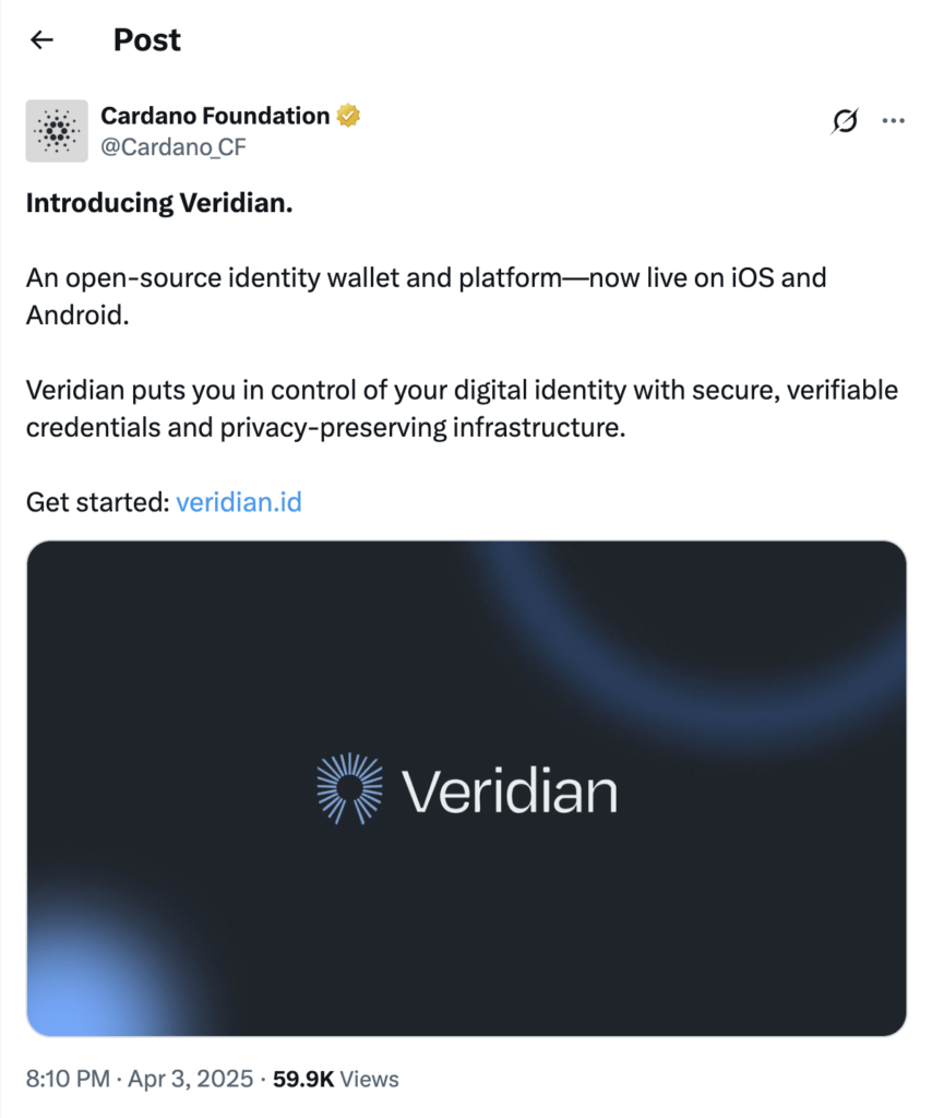 Veridian Cardano Veridian Cardano