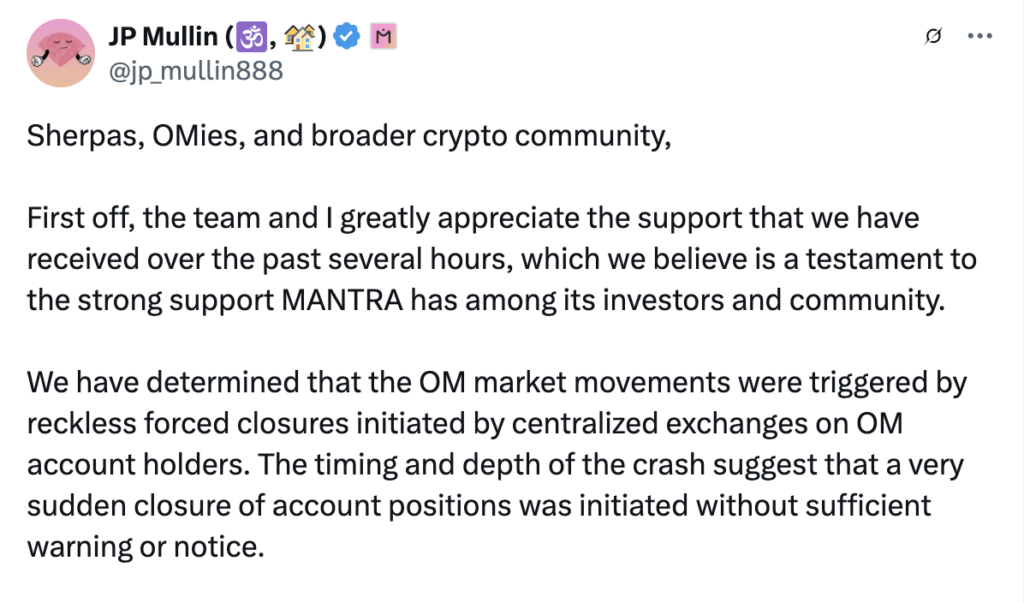 Bukan Scam, Co-Founder Mantra Tuding CEX Bukan Scam, Co-Founder Mantra Tuding CEX
