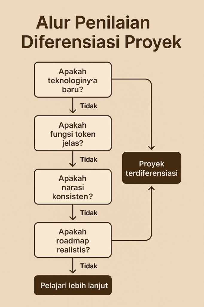 alur ini untuk menilai apakah proyek punya diferensiasi nyata.