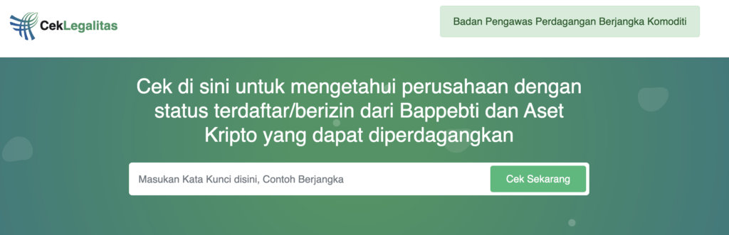 cek legalitas ss Cara Cek Legalitas Broker Melalui Situs Resmi Bappebti
