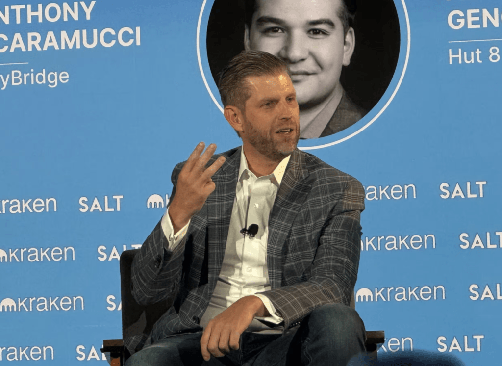 Eric Trump Saat konferensi SALT di Jackson Hole