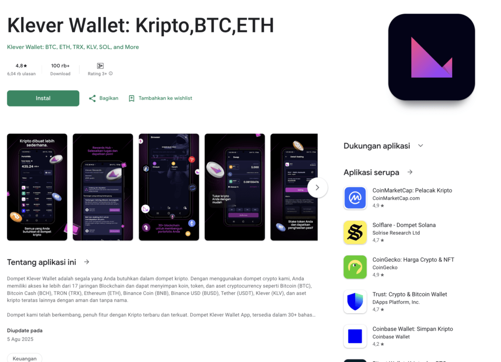 Panduan Menggunakan Klever Wallet