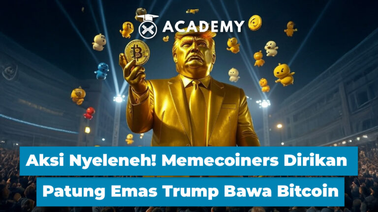 Aksi Nyeleneh! Memecoiners Dirikan Patung Emas Trump Bawa Bitcoin