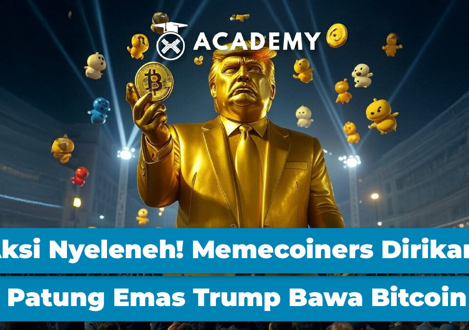 Aksi Nyeleneh! Memecoiners Dirikan Patung Emas Trump Bawa Bitcoin