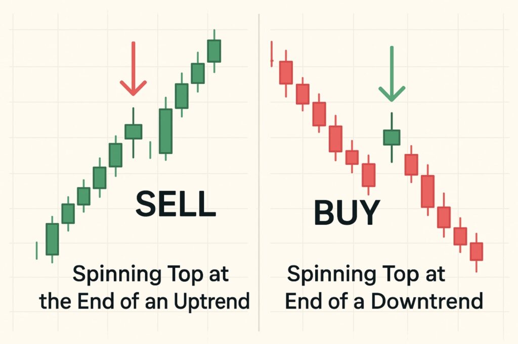 spinning top candlestick sinyal buy dan sell di ujung tren spinning top candlestick sinyal buy dan sell di ujung tren