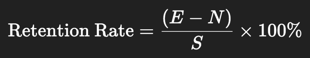 Rumus umum Retention Rate