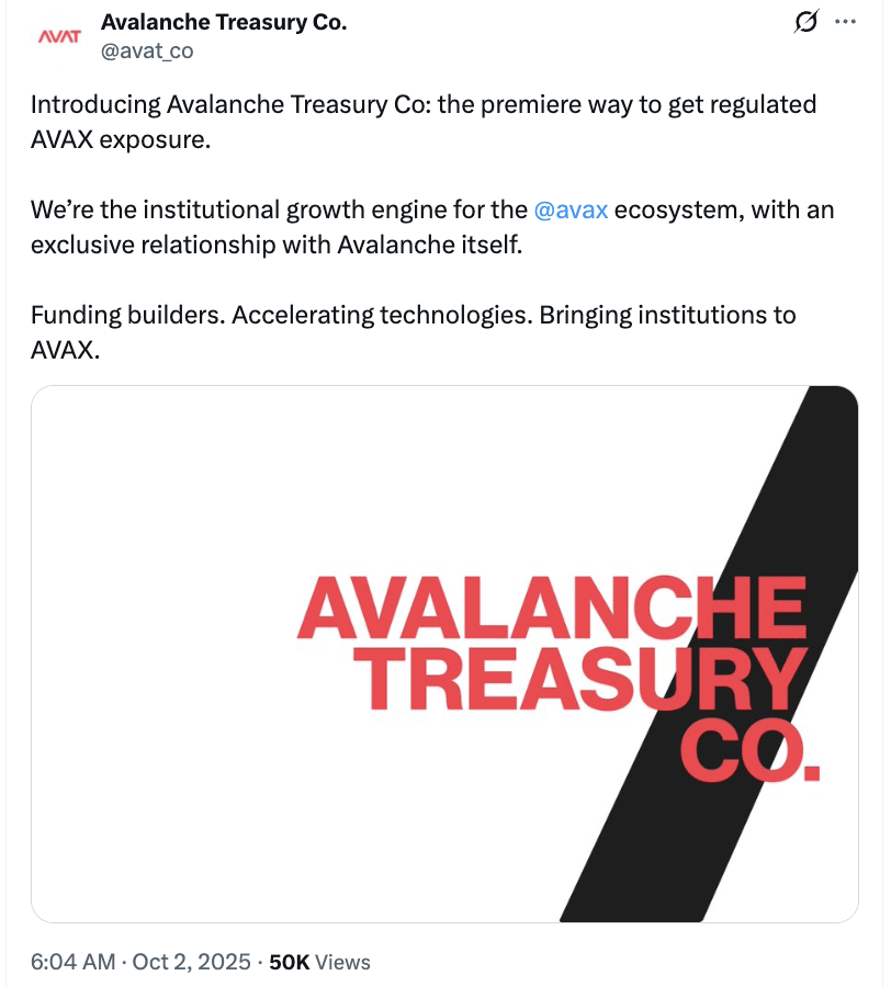 Avalanche Treasury Co.