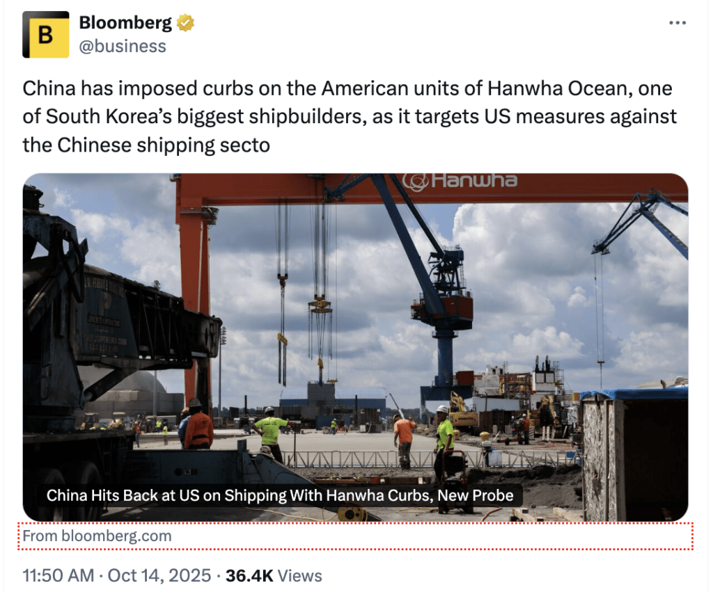 sanksi baru dari China terhadap lima anak perusahaan AS milik Hanwha Ocean asal Korea Selatan sanksi baru dari China terhadap lima anak perusahaan AS milik Hanwha Ocean asal Korea Selatan