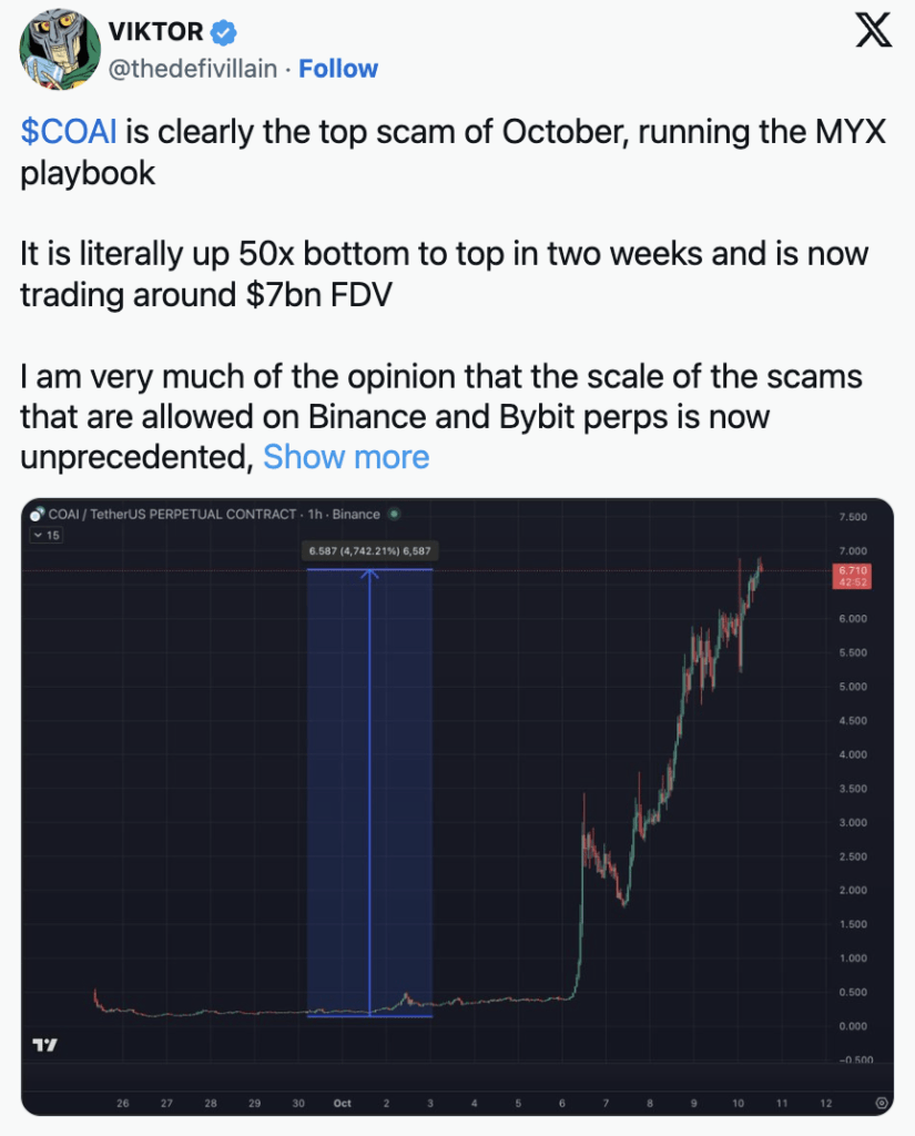 Viktor menyebut COAI sebagai “scam terbesar bulan Oktober.” Viktor menyebut COAI sebagai “scam terbesar bulan Oktober.”