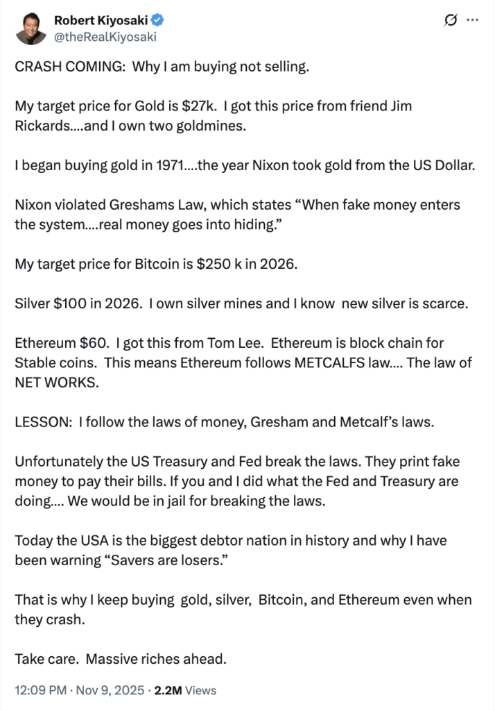Robert Kiyosaki Prediksi Bitcoin & Emas