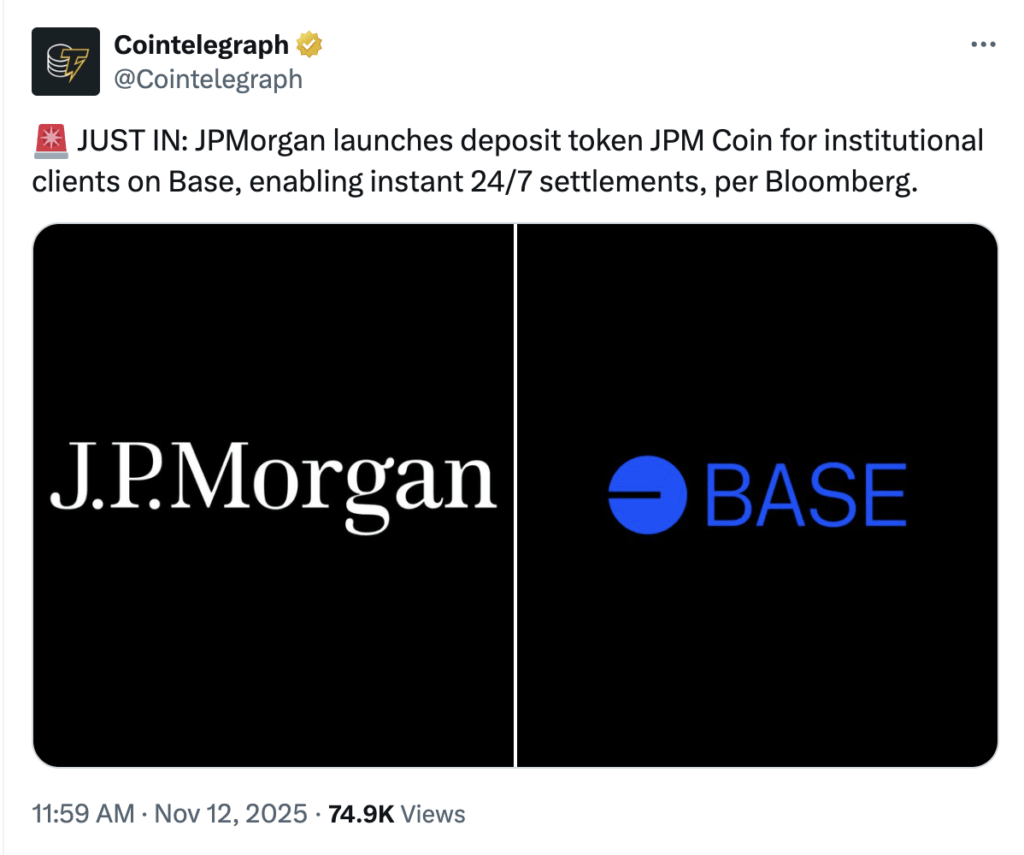 JPMorgan rilis JPM Coin