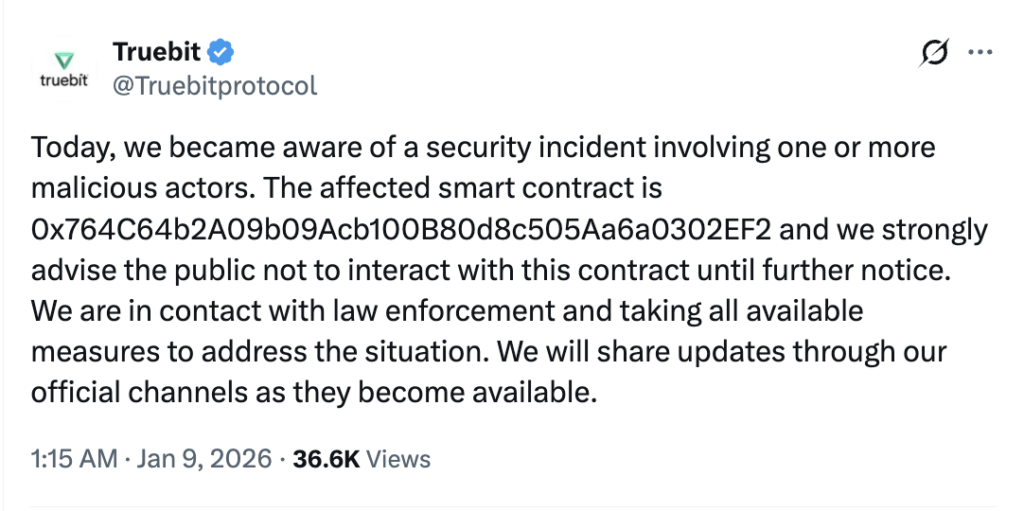 Pernyataan Resmi TrueBit