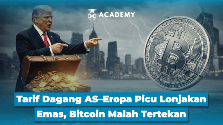 Tarif Dagang AS–Eropa Picu Lonjakan Emas, Bitcoin (BTC) Malah Tertekan