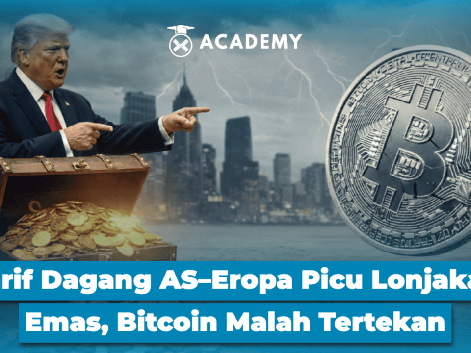 Tarif Dagang AS–Eropa Picu Lonjakan Emas, Bitcoin (BTC) Malah Tertekan