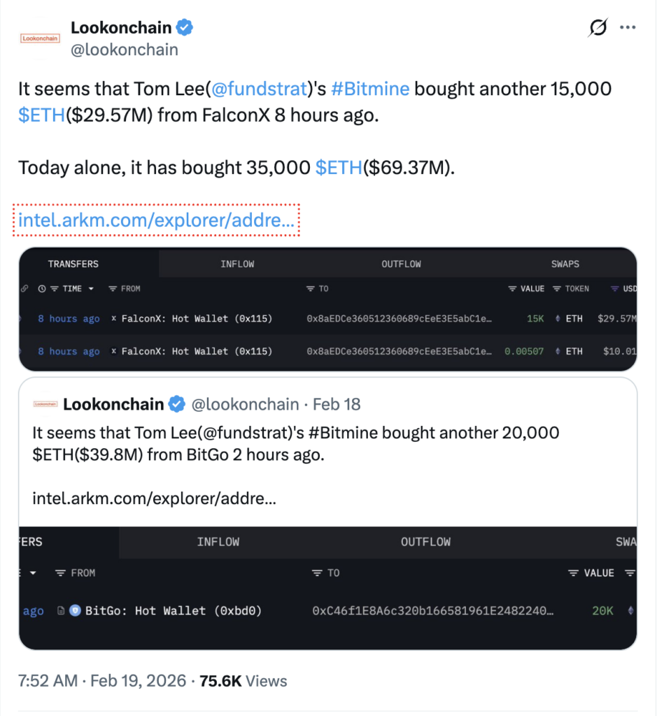 Tom Lee Beli Ethereum
