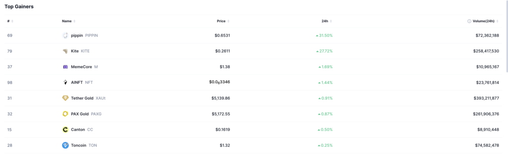 Top Gainers Top Gainers