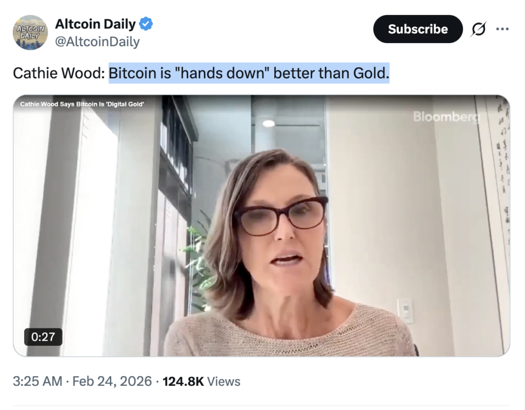 Cathie Wood Tegaskan Bitcoin Lebih Unggul dari Emas Cathie Wood Tegaskan Bitcoin Lebih Unggul dari Emas