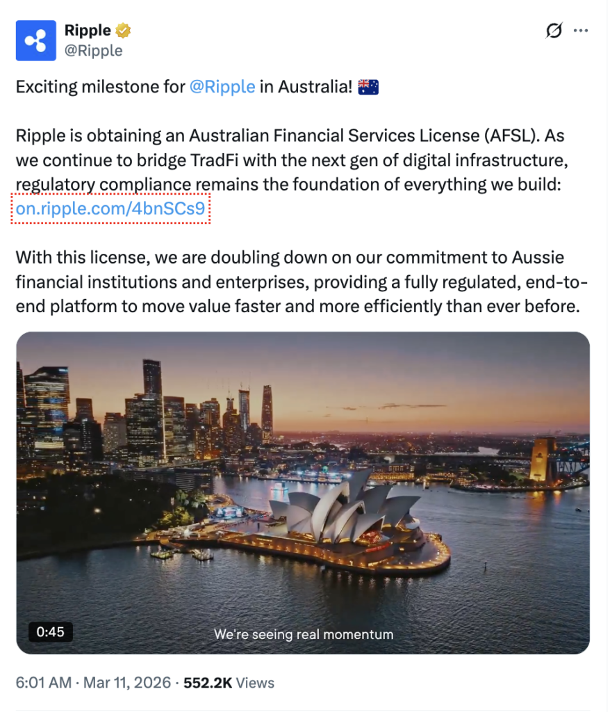 Ripple Lisensi Australia