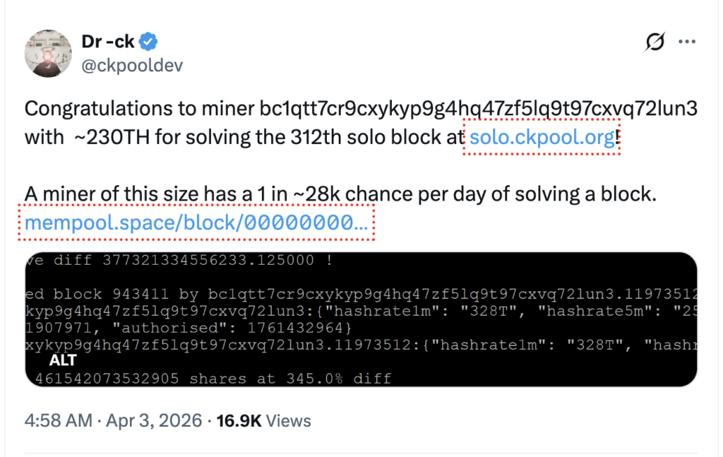 Solo Miner