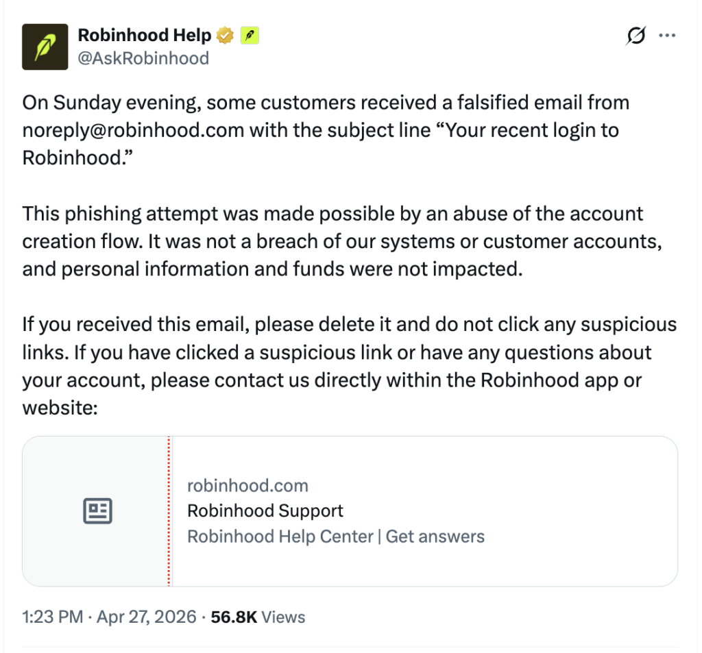 Klarifikasi Robinhood