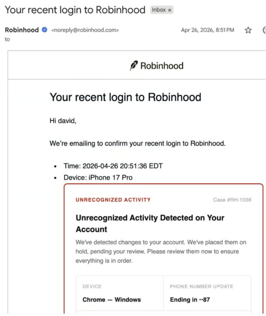 Email Palsu Robinhood