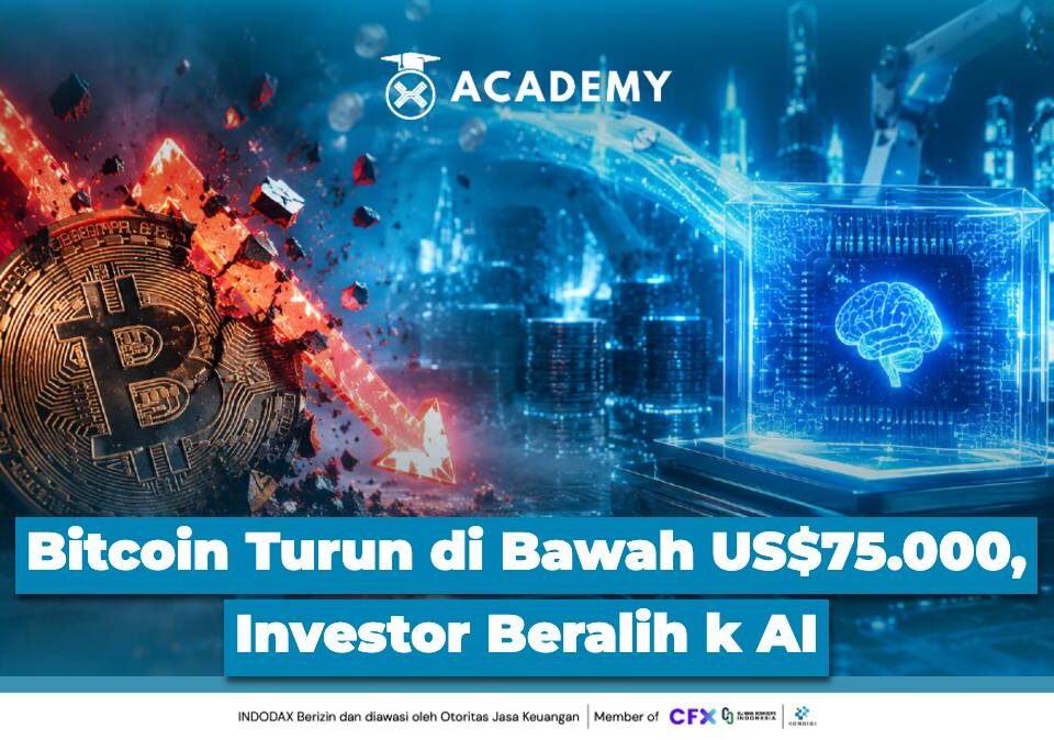 Bitcoin (BTC) Turun di Bawah US$75.000, Investor Beralih ke AI