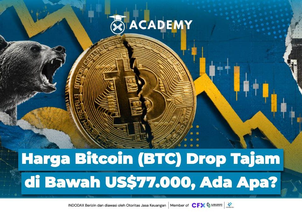 Harga Bitcoin (BTC) Drop Tajam di Bawah US$77.000, Ada Apa?