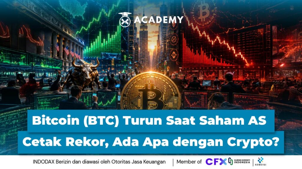 Bitcoin (BTC) Turun Saat Saham AS Cetak Rekor, Ada Apa dengan Crypto?