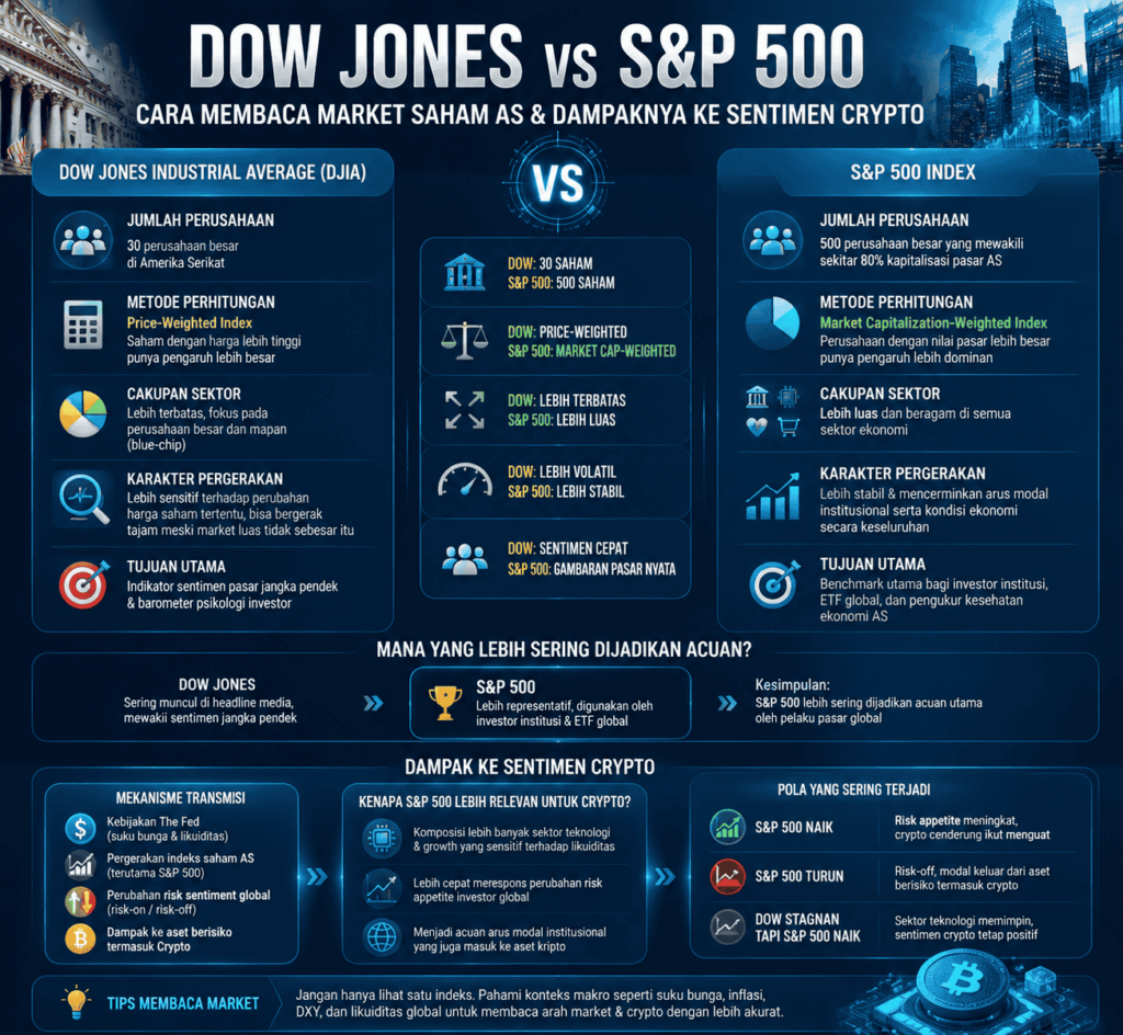 Apa Perbedaan Utama Dow Jones vs S&P 500?