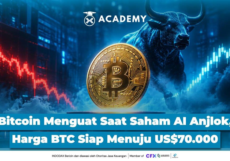 Bitcoin Menguat Saat Saham AI Anjlok, Harga BTC Siap Menuju US$70.000