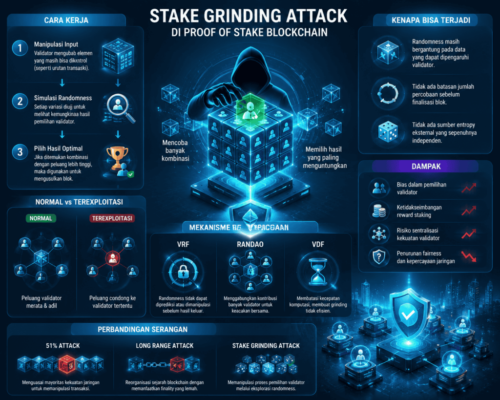 Cara Kerja Stake Grinding Attack dalam Sistem PoS