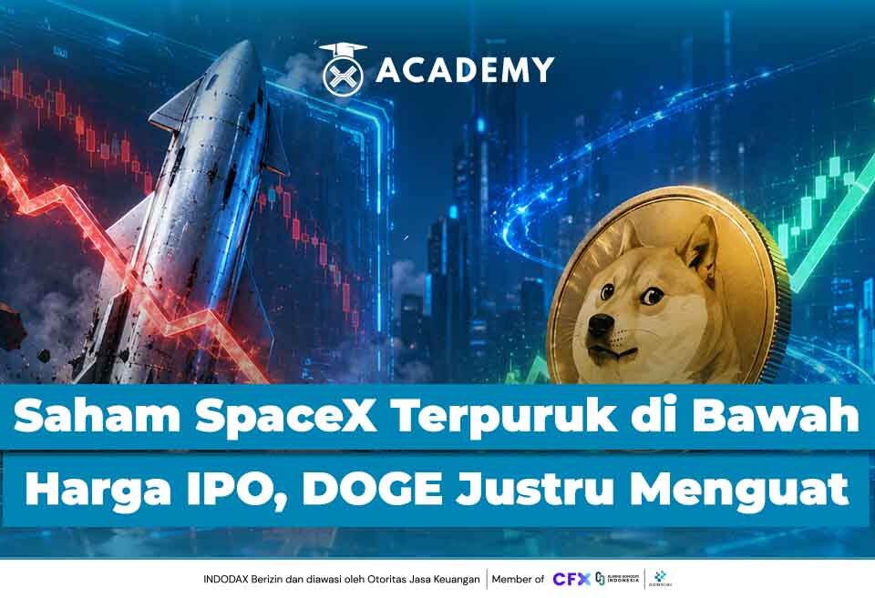 Saham SpaceX Terpuruk di Bawah Harga IPO, DOGE Justru Menguat