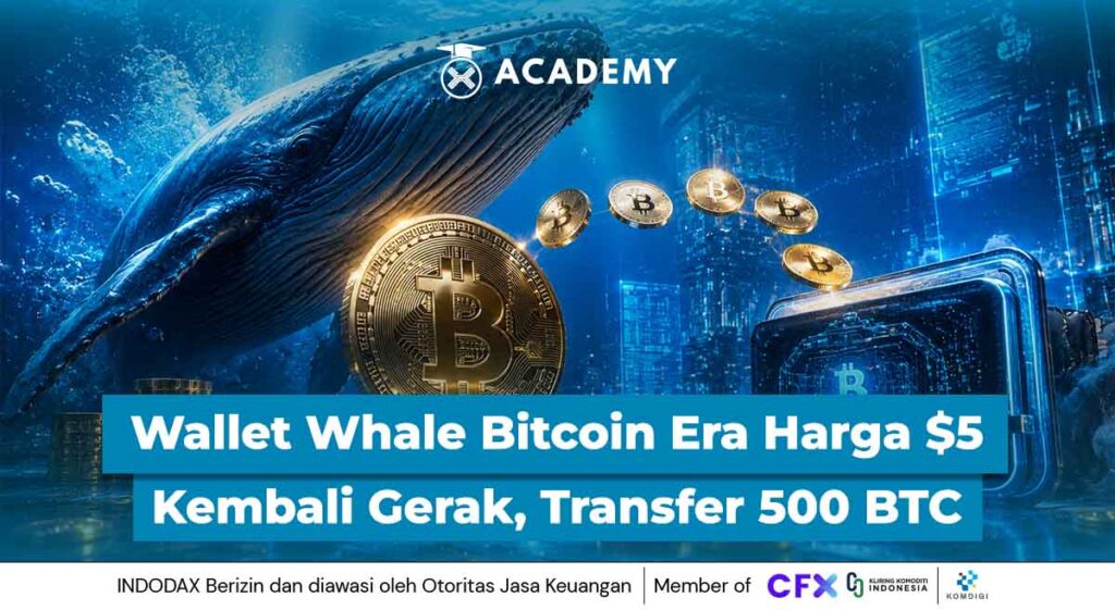 Wallet Whale Bitcoin Era Harga $5 Kembali Gerak! Terdeteksi Transfer 500 BTC